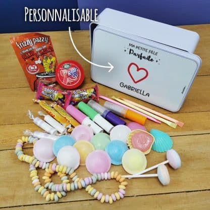 Coffret bonbons des années 80 personnalisé   "Ma petite fille parfaite"(Boîte en métal)