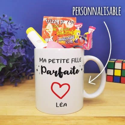 Mug bonbon années 80  "Ma petite fille parfaite" cadeau  mamie,  papy personnalisé