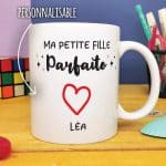 Mug "Ma petite fille parfaite"  - Cadeau  mamie,  papy personnalisé