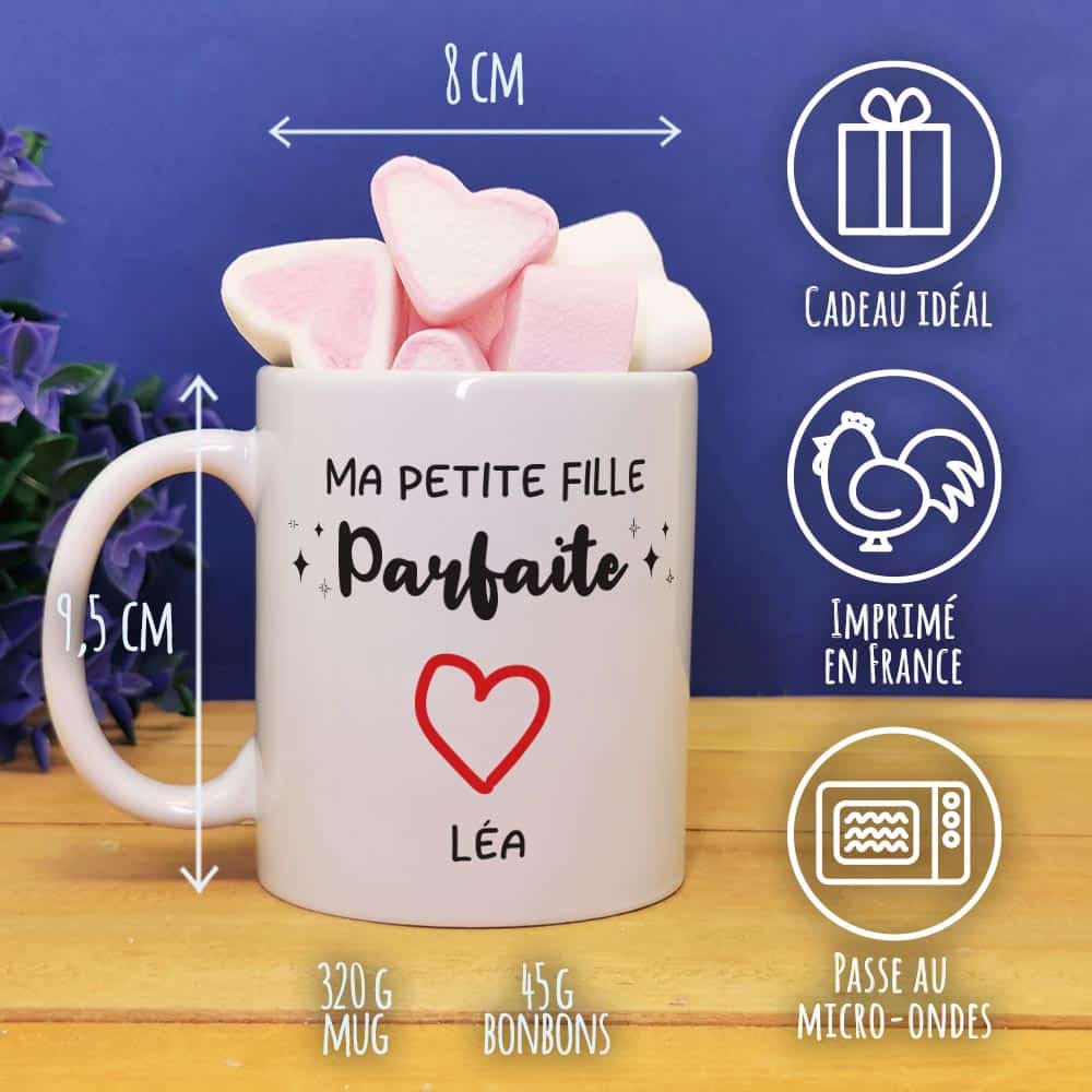 Mug bonbon années 60 Mes petits enfants parfaits cadeau pour mamie et papy  personnalisé