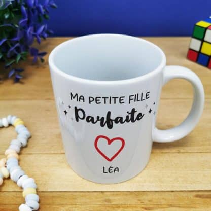 Mug "Ma petite fille parfaite"  - Cadeau  mamie,  papy personnalisé