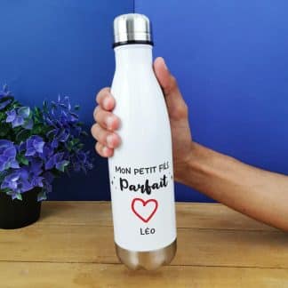 Bouteille isotherme 500ml  "Mon petit fils parfait" - cadeau mamie,  papy personnalisé