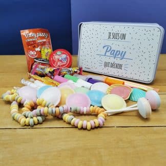 Coffret bonbons des années 90 "Je suis un papy qui déchire "(Boîte en métal)