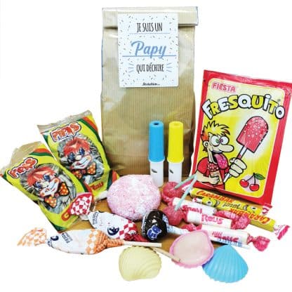 Sachet bonbon années 70 "Je suis un papy qui déchire"