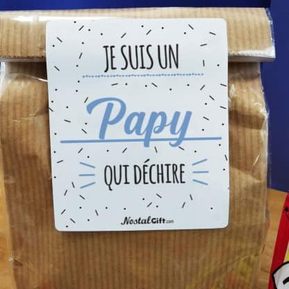 Sachet bonbon années 70 "Je suis un papy qui déchire"