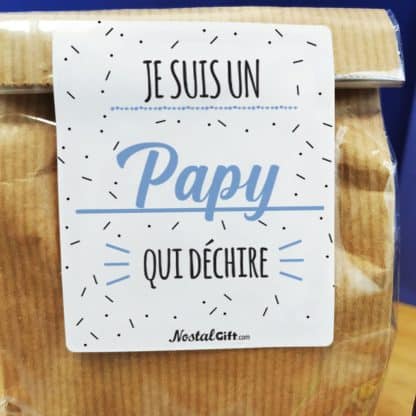 Sachet bonbon années 80 "Je suis un papy qui déchire"