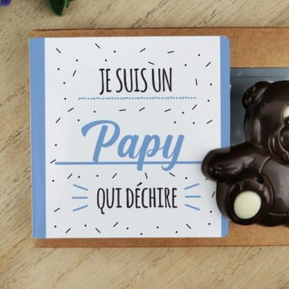 Oursons au chocolat noir x3 "Je suis un papy qui déchire" – Image 4