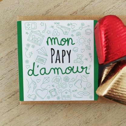 Cœurs au chocolat au lait et chocolat noir praliné x8 "mon papy d'amour"  - Cadeau pour la fête des grands pères – Image 4