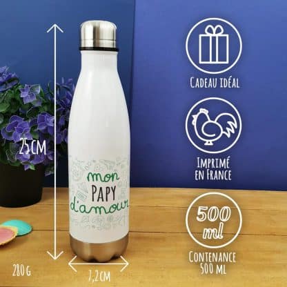 Bouteille isotherme 500ml  "mon papy d'amour"