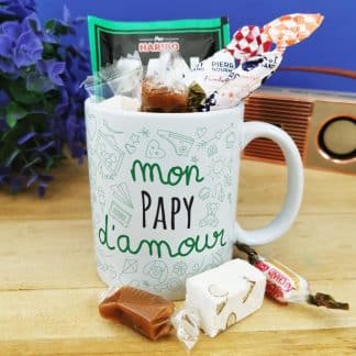 Mug bonbon années 60  "mon papy d'amour" -  fête des grands pères