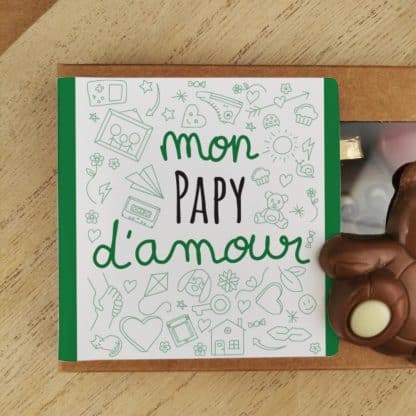 Oursons au chocolat au lait x3 "mon papy d'amour"