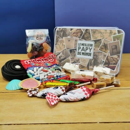 Bonbons des années 60 "Le meilleur papy du monde" (Boîte en metal) – Image 3