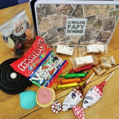 Bonbons des années 60 "Le meilleur papy du monde" (Boîte en metal) – Image 2