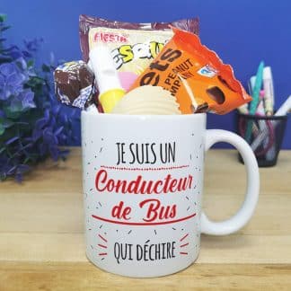 Mug bonbon années 70 "Je suis un conducteur de bus qui déchire"