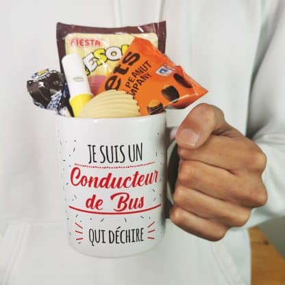 Mug bonbon années 70 "Je suis un conducteur de bus qui déchire"