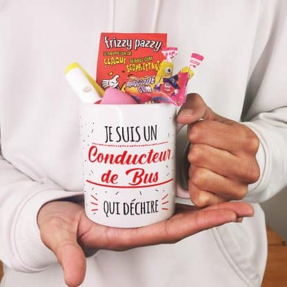 Mug bonbon années 80  "Je suis un conducteur de bus qui déchire"