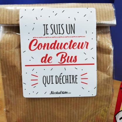 Sachet bonbon années 70 "Je suis un conducteur de bus qui déchire"