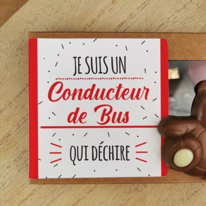 Oursons au chocolat au lait x3 "Je suis un conducteur de bus qui déchire"