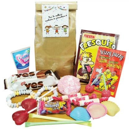 Sachet bonbon années 80  "Pour la meilleure auxiliaire de puériculture" de la collection "Dessin d’enfants"  - Cadeau la fin de l'année scolaire  : Auxiliaire de puericulture