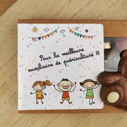 Oursons au chocolat au lait x3 "Pour la meilleure auxiliaire de puériculture"