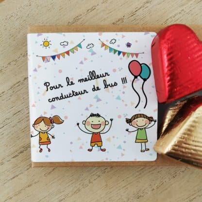 Cœurs au chocolat au lait et chocolat noir praliné x8 "Pour le meilleur conducteur de bus" – Image 4