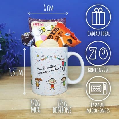 Mug bonbon années 70 "Pour le meilleur conducteur de bus"