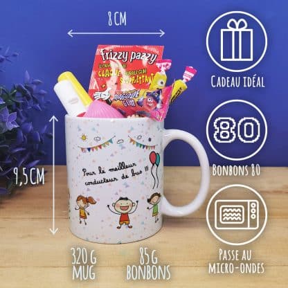 Mug bonbon années 80  "Pour le meilleur conducteur de bus"