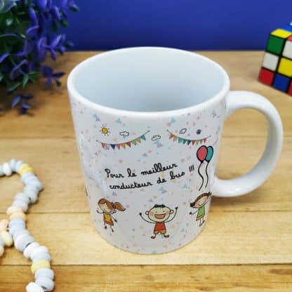 Mug "Pour le meilleur conducteur de bus"  - Cadeau pour la fin de l'année scolaire  : chauffeur de bus