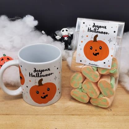 Mug Halloween Citrouilles + 10 guimauves citrouilles