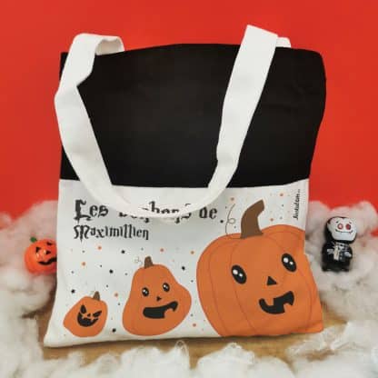 Sac Bonbon Citrouilles d'Halloween personnalisé -" Les bonbons de..."