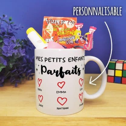 Mug bonbon années 80  "Mes petits enfants parfaits" cadeau mamie ou  papy personnalisé