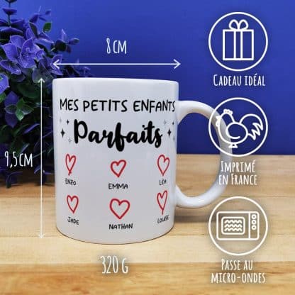 Mug "Mes petits enfants parfaits"  - Cadeau  mamie,  papy personnalisé