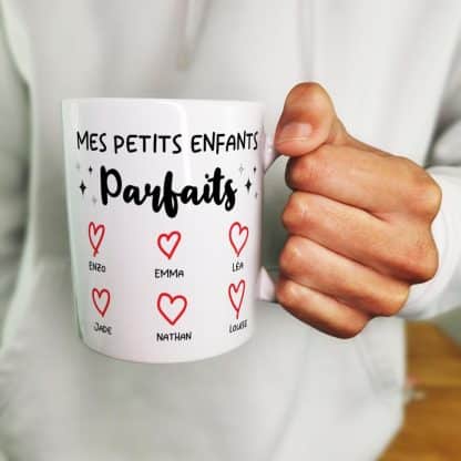 Mug "Mes petits enfants parfaits"  - Cadeau  mamie,  papy personnalisé