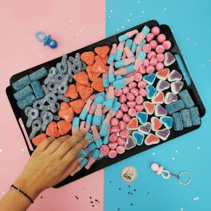 Grand plateau de bonbons acidulés Roses et Bleus - Baby shower et gender reveal