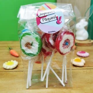 Sachet sucette Pâques rock x5 - "Joyeuses Pâques"
