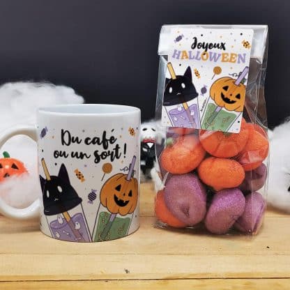 Mug Halloween Bubble tea  "Du Café ou un sort"