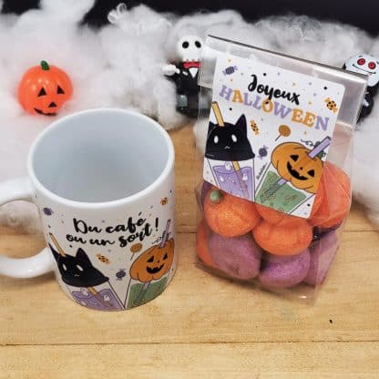 Mug Halloween Bubble tea  "Du Café ou un sort"