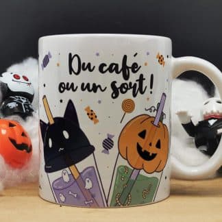 Mug Halloween Bubble tea  "Du Café ou un sort"