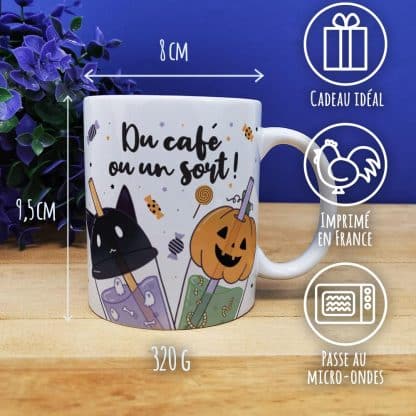 Mug Halloween Bubble tea  "Du Café ou un sort"