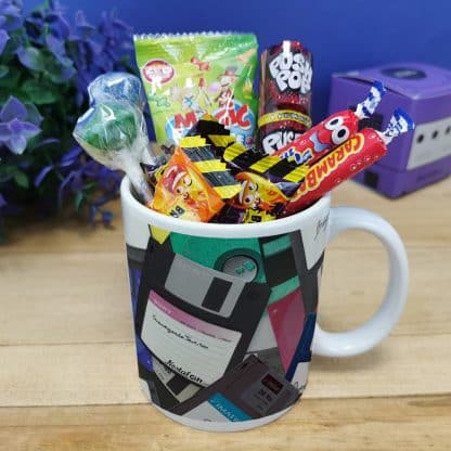 Mug bonbon années 90 de la collection "Disquette"