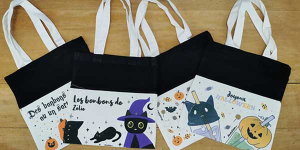 <p>Explorez notre sélection de sacs Halloween pour une collecte de bonbons terrifiante. Personnalisez votre mini tote-bag Halloween dès maintenant.</p>