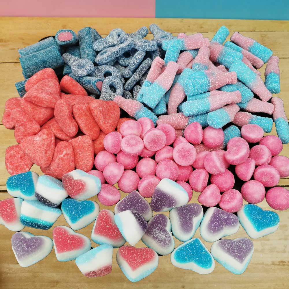 Assortiment de bonbons acidulés Roses et Bleus (900g) - Baby shower et  gender reveal