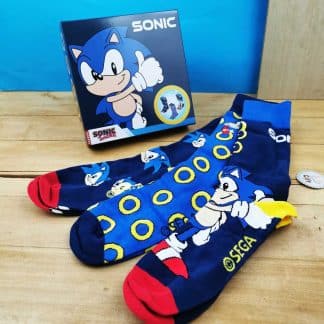 Coffret cadeau 3 paires de chaussettes Sonic  40 - 46