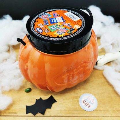 Citrouille remplie de bonbons d'halloween sans gluten - FINI - 17 sachets - 15cm de hauteur