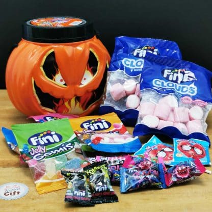 Citrouille remplie de bonbons d'halloween sans gluten - FINI - 17 sachets - 15cm de hauteur