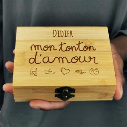 Coffret Cadeau Whisky : 9 pierres dans une boîte personnalisée - Mon tonton d'amour