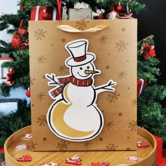 Sac cadeau de Noël 3D - Bonhomme de neige - 26 x 10 x 32cm - Emballage cadeau