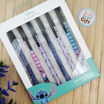 Lot de 6 stylos à bille - Stitch (Disney)