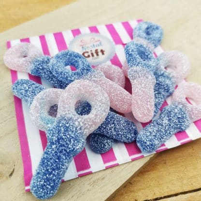 Bonbon tétine acidulée rose & bleu acidulé - goût Bubble-Gum - lot de 10 – Image 2