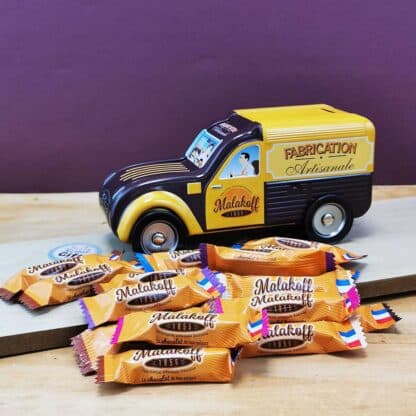 Coffret chocolat - Citroën 2CV fourgonnette - remplie de barres Malakoff 1855 – Image 3